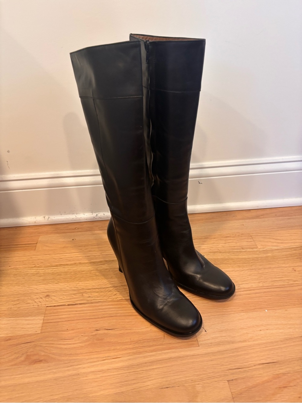 J.Crew knee-high black leather boots size 7.5